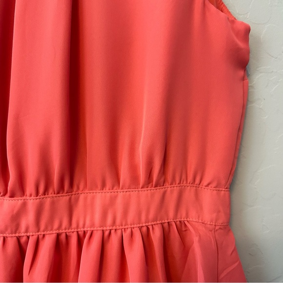 ⭐️LC Lauren Conrad salmon coral color sleeveless dress with lace collar size 0 - Picture 16 of 16
